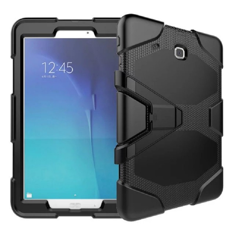 mobiletech-Samsung-Galaxy-Tab-E-9-6-T560-T561-Armor-Hybrid-Shockproof-Defender-Kickstand-Case-Cover-Black
